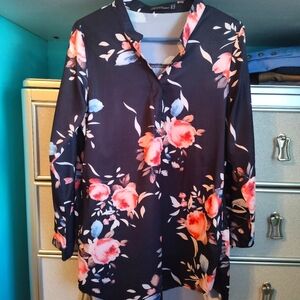 Floral Black Women's Top